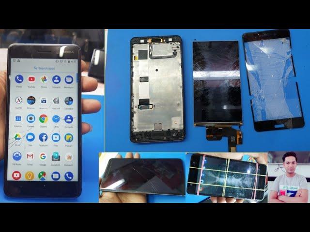 Nokia 6 broken glass replasment | screen repair | crack glass change