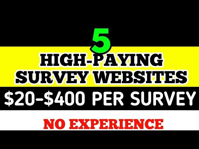 5 High-Paying Survey Websites to Earn $20-$400 Per Survey | Make Money Online Fast (2024)