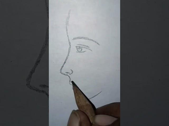 Very easy to draw One side face  #shorts #youtubeshort #tranding #youtubart  #artpower #artloves