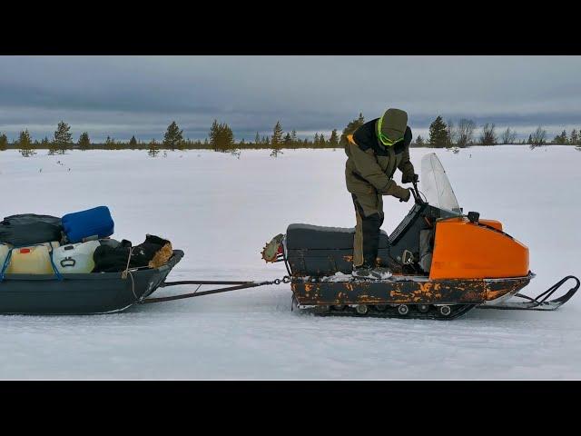 Вижас-Мезень 320км за бензином.Буран плюс 3 бочки бензина