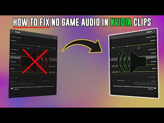 How To fix No Audio In Nvidia Clips (FAST + EASY)  (GEFORCE EXPERIENCE)