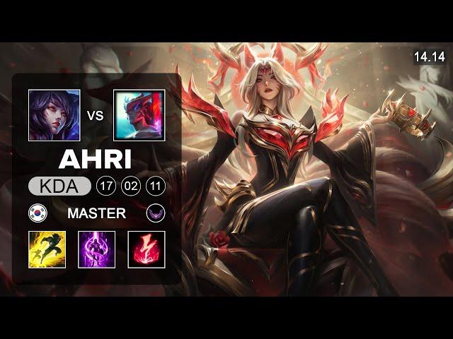 Ahri vs Yone Mid - KR Master - Patch 14.14 Season 14