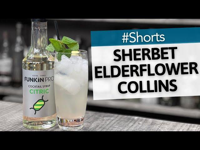 ELDERFLOWER COLLINS with Sherbet | Easy Cocktails to make at Home Bar | Drinkstuff #Shorts