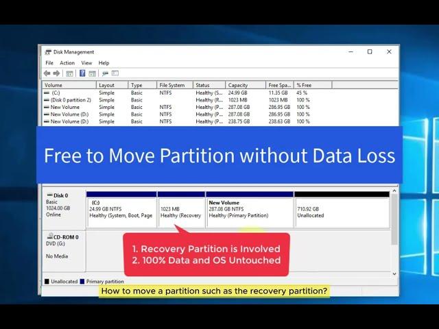 Free Move Partition Including Moving the Recovery Partition No Data Loss
