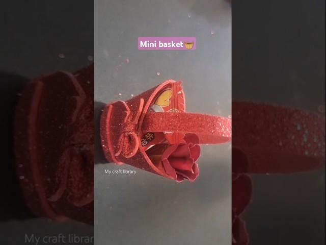 Glitter paper mini basket  #basket #minibasket #shorts #trending #ytshorts  #diyproject