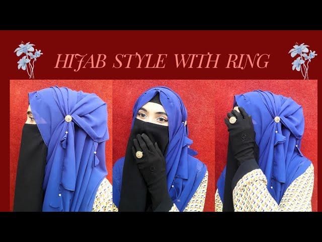 hijab style with ring || easy and elegant hijab tutorial for beginners || by hannah shah