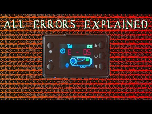 Chinese Diesel Heater Error Codes E01 - E10  All Codes, Faults & Fixes