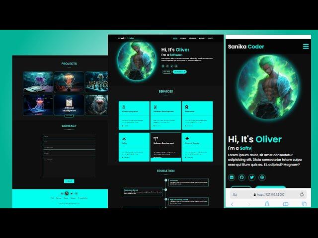 How to Make A Portfolio Website using HTML CSS & JavaScript | Complete Responsive Portfolio