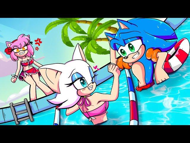 Rouge's False Love With Sonic Makes Amy Angry | Very Sad Story But Happy Ending | Sonic Life Stories