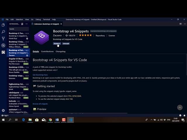 how to use Bootstrap in VS Code Project | Install Bootstrap 4 in VS Code Extension