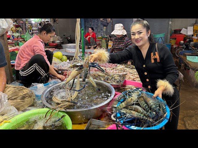 Market show and cooking: Yummy river shrimps and Native chicken cooking - Countryside Life TV