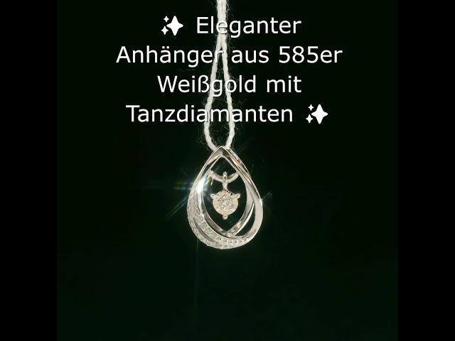 Eleganter Anhänger aus 585er Weißgold mit Tanzdiamanten   #weißgold  #eleganz #jewelry