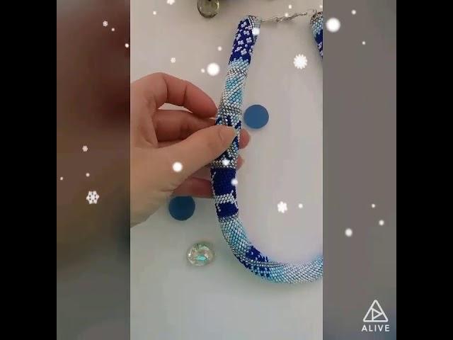 Бисерный жгут. Winter necklace