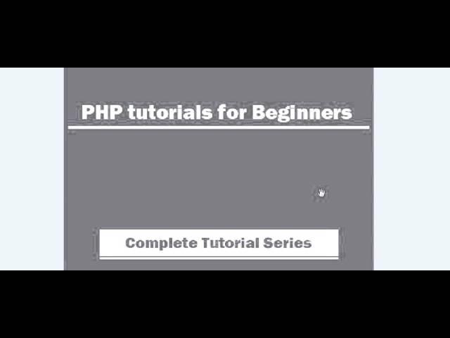 Introduction to PHP programming language.