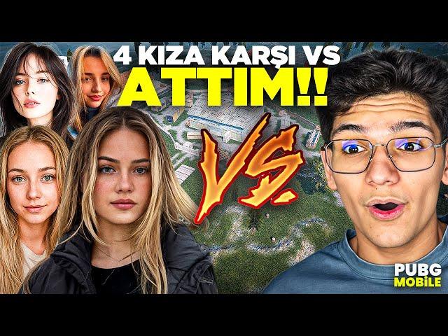 4 KIZA KARŞI VS ATTIM. ÇILDIRDILAR! - PUBG MOBİLE