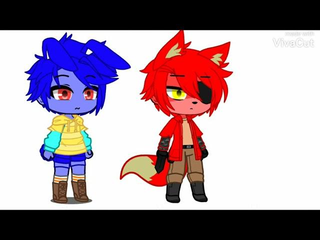 Ele + você meme gacha club fnaf ship yaoi Foxy x Bonnie //fonnie//