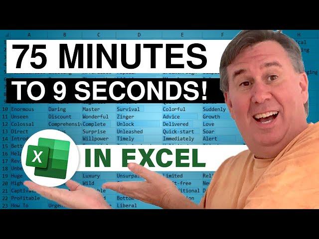 Excel 75 Minute Process To 13 Seconds - Episode 2523