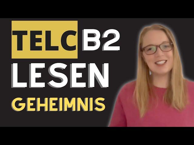 TELC B2 Online Kurs: Thema - Lesen / 2023 Version inkl. [PDF]