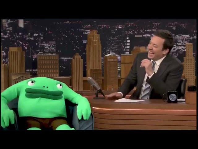 Mr.Frog meets Jimmy Fallon irl #smilingfriends #mrfrog #jimmyfallon