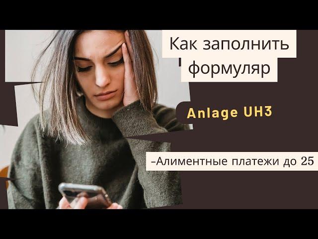 Anlage UH3-  Заявления о взыскании алиментов на детей в возрасте до 25 лет- Как заполнить заявление