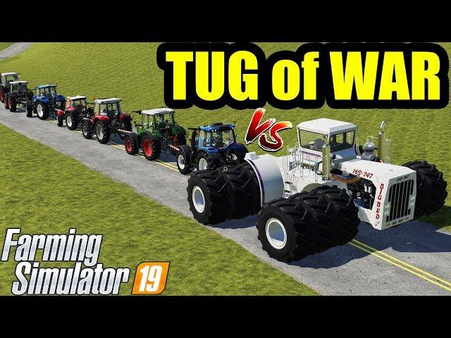 Farming Simulator 19 : TUG OF WAR !1! BIG BUD vs ALL MINI TRACTORS