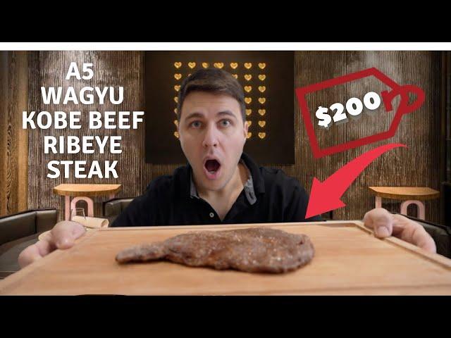 Eating the most expensive steak in the world! A5 Wagyu Japanese Kobe Beef Ribeye Steak.