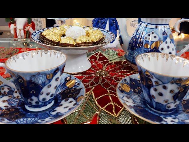 Russian Imperial Lomonosov Church Domes Orthodox Tea Set