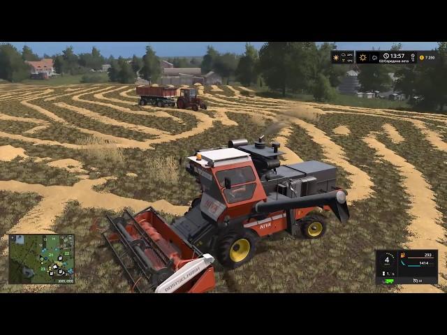 Farming Simulator 17 - Новая НИВА Тест-драйв Комбайн из серии Комбайны Ростсельмаш ( серия 14 )