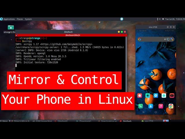 how to mirror your phone screen in linux