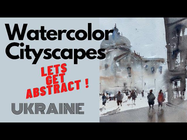 Watercolor Cityscape Tutorial Demo (Ukraine)