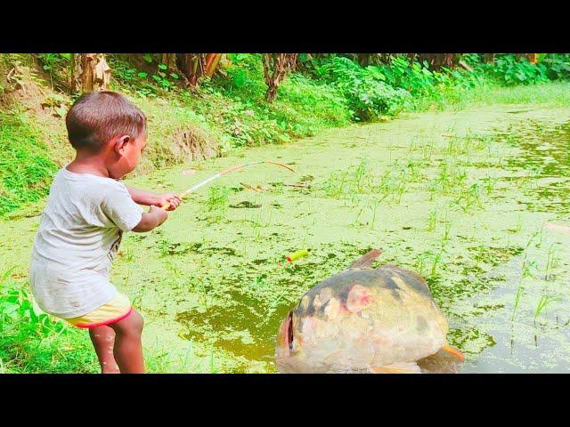 Best Hook Fishing 2021 Amazing Little Boy Hunting Fish By Fish Hook From Beautiful Nature(Part~02)