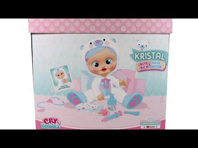 Cry Babies Kristal Gets Sick and Feels Better Doll Unboxing Toy Review