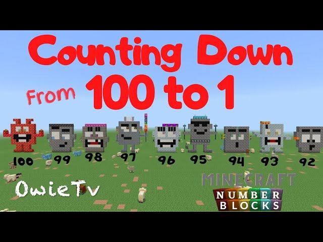 Counting  Down from 100-1 Numberblocks Minecraft | Count Down 100-1 Song | Math Songs For Kids