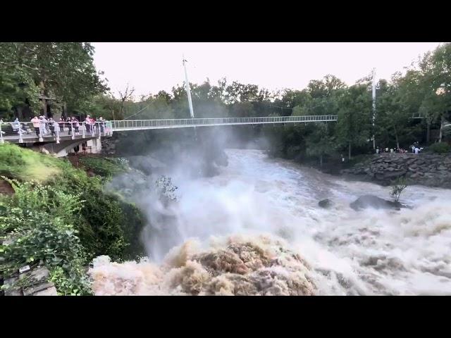 Greenville, South Carolina’s Reedy River After Heavy Rainfall From Hurricane Helene