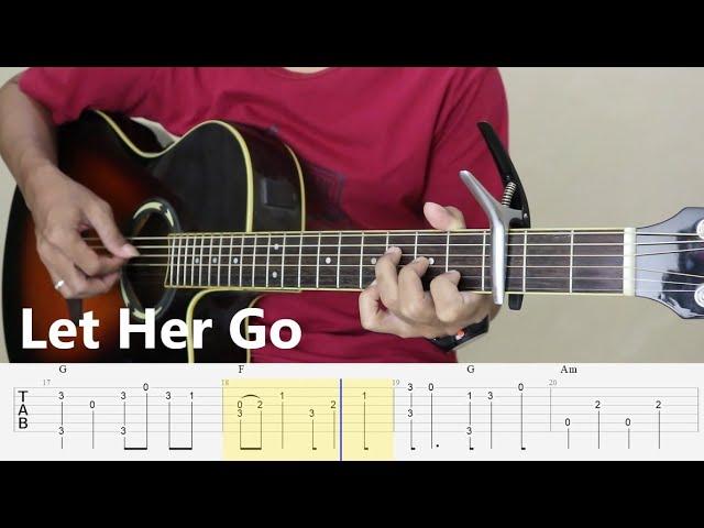 LET HER GO - Passenger - Fingerstyle Guitar Tutorial TAB