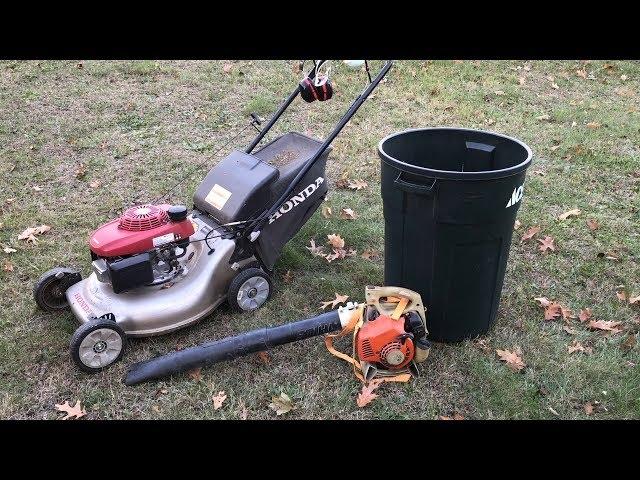 Fall Leaf Cleanup | Honda Push Mower With Bagger | Sthil Leaf Blower