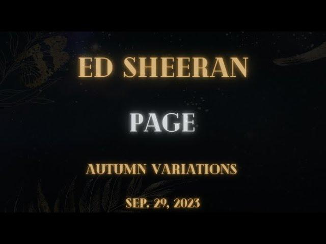 Ed Sheeran - Page (Lyrics)