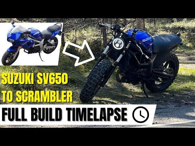 Suzuki SV650 SCRAMBLER build - full timelapse