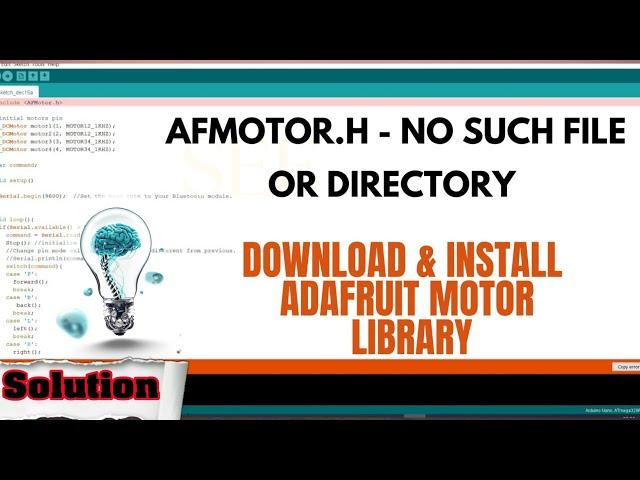 AFMotor.h: No such file or Directory Error - Solved in Tamil | .h: No such file or Directory Error