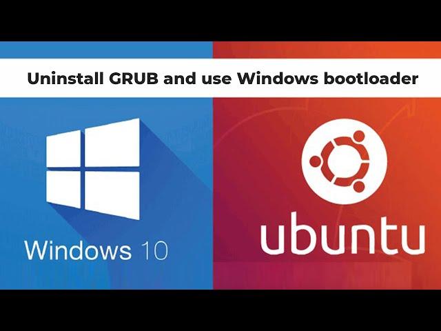 Удаление загрузчика Ubuntu GRUB и восстановление загрузчика Windows 10