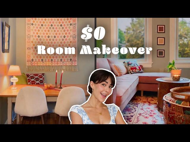 A Living Room Makeover for ZERO Freakin Dollars