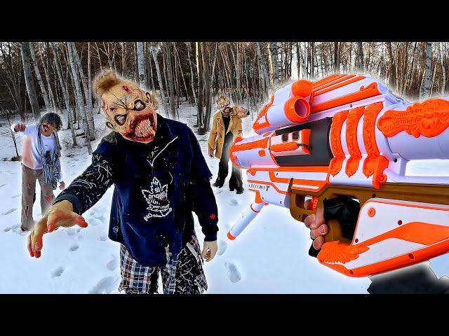 NERF GUN ZOMBIE ATTACK VERSUS MASSIVE ROCKET LAUNCHER!