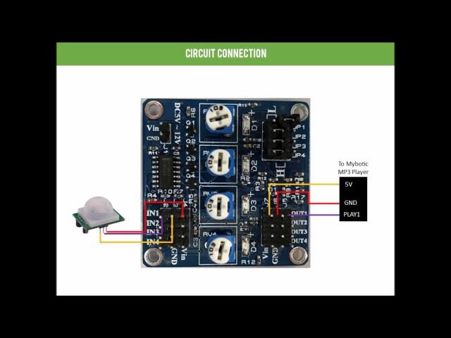 How to connect Mybotic MP3 Player with PIR Sensor