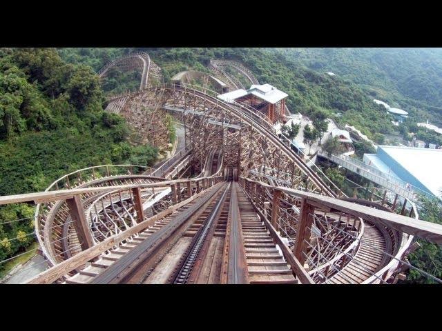 Wood Coaster POV GCI Wooden Roller Coaster Knight Valley China 木质过山车