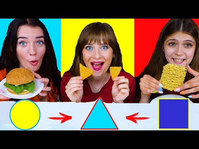 ASMR GEOMETRIC SHAPES FOOD CHALLENGE | Eating Sounds Lilibu