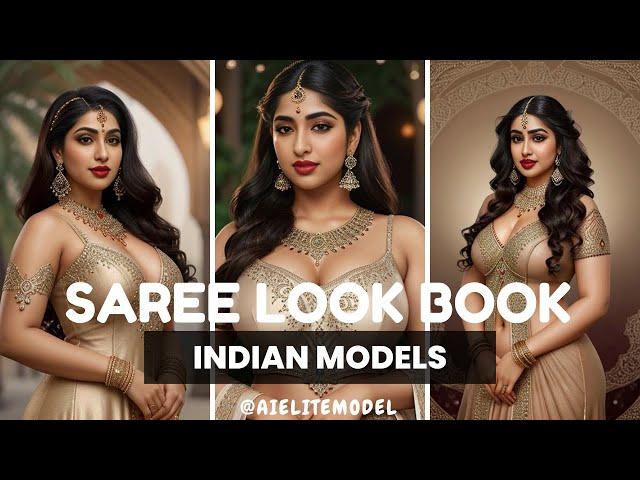 Witness the Beauty and Elegance of AI Elite Indian Lookbook Models [4K] #saree #ai #viral