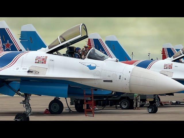 The Russian Knights aerobatic team’s performance at the China Airshow