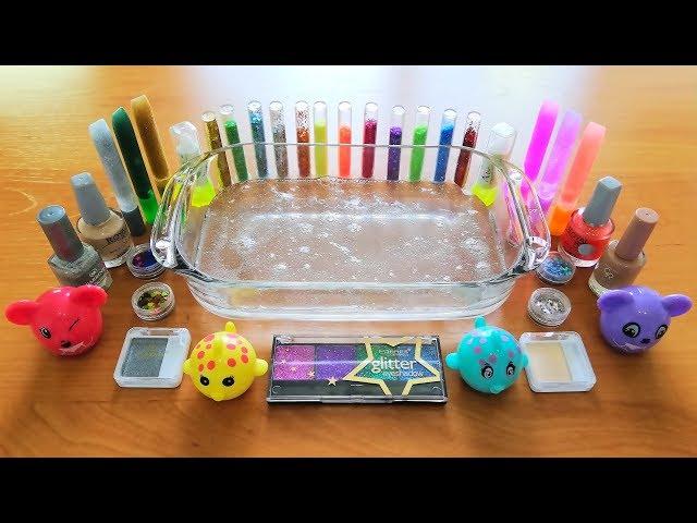 Mixing Makeup And Glitter Into Clear Slime | Part 2 | RELAXING SATISFYING SLIME VIDEO