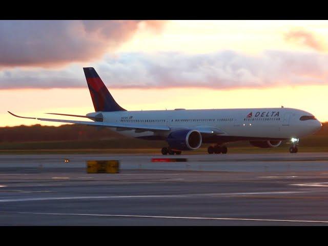 Sunset Delta A330-900(neo) take off, DTW