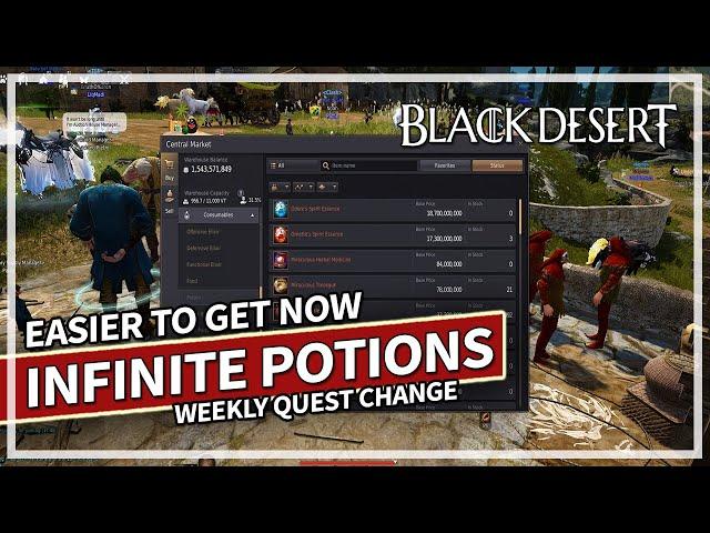 Infinite Potions are easier to get now & Weekly Quest Change | Black Desert